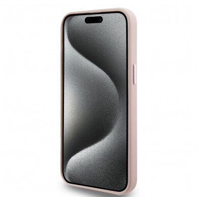 iPhone 15 PRO pink Silicone Metal PIN KARL LAGERFELD nugarėlė 4