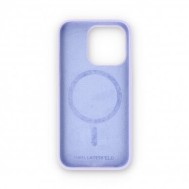 iPhone 15 PRO purple Magsafe Silicone KC Heads Ring KARL LAGERFELD nugarėlė 1