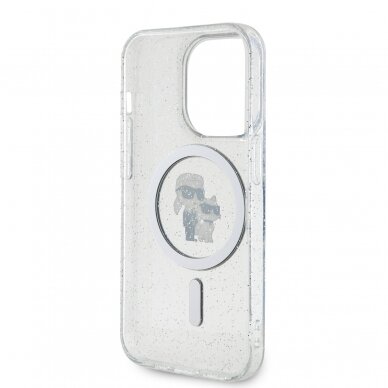 iPhone 15 PRO transparent Glitter MagSafe Karl&Choupette KARL LAGERFELD nugarėlė 6