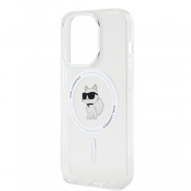 iPhone 15 PRO transparent MagSafe Choupette IML KARL LAGERFELD nugarėlė 5