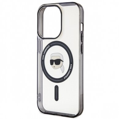 iPhone 15 PRO transparent MagSafe Karl's Head IML KARL LAGERFELD nugarėlė 13