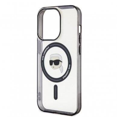 iPhone 15 PRO transparent MagSafe Karl's Head IML KARL LAGERFELD nugarėlė 5