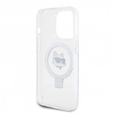 iPhone 15 PRO white Ring Stand MagSafe Choupette Head KARL LAGERFELD nugarėlė 6