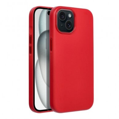 iPhone 15 red MagLeather MagSafe nugarėlė 1