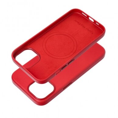 iPhone 15 red MagLeather MagSafe nugarėlė 2