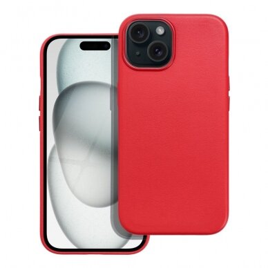 iPhone 15 red MagLeather MagSafe nugarėlė