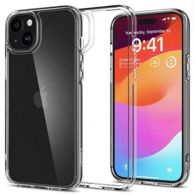 iPhone 15 skaidri SPIGEN ULTRA HYBRID nugarėlė