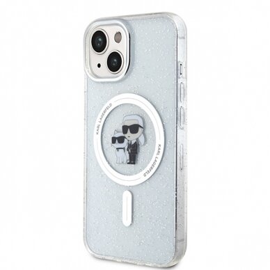 iPhone 15 transparent Glitter MagSafe Karl&Choupette KARL LAGERFELD nugarėlė 9