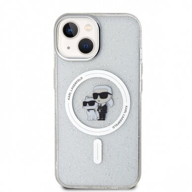 iPhone 15 transparent Glitter MagSafe Karl&Choupette KARL LAGERFELD nugarėlė 10