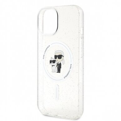 iPhone 15 transparent Glitter MagSafe Karl&Choupette KARL LAGERFELD nugarėlė 13