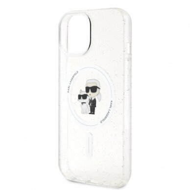 iPhone 15 transparent Glitter MagSafe Karl&Choupette KARL LAGERFELD nugarėlė 5