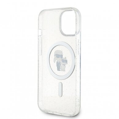 iPhone 15 transparent Glitter MagSafe Karl&Choupette KARL LAGERFELD nugarėlė 6