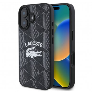 iPhone 16 black Magsafe Mono PU Vintage Logo LACOSTE nugarėlė 1