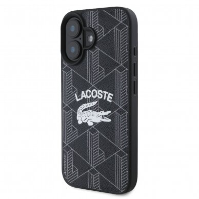 iPhone 16 black Magsafe Mono PU Vintage Logo LACOSTE nugarėlė