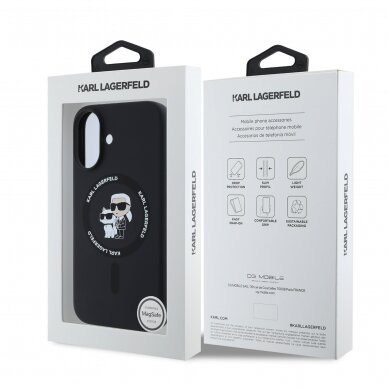 iPhone 16 black Magsafe Silicone KC Heads Ring KARL LAGERFELD nugarėlė 7