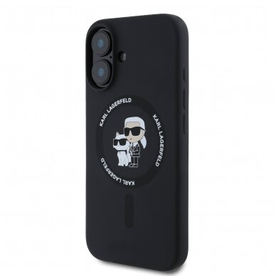 iPhone 16 black Magsafe Silicone KC Heads Ring KARL LAGERFELD nugarėlė 2