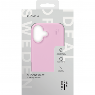 iPhone 16 iDeal Of Sweden nugarėlė MagSafe Silicone Bubblegum Pink 2