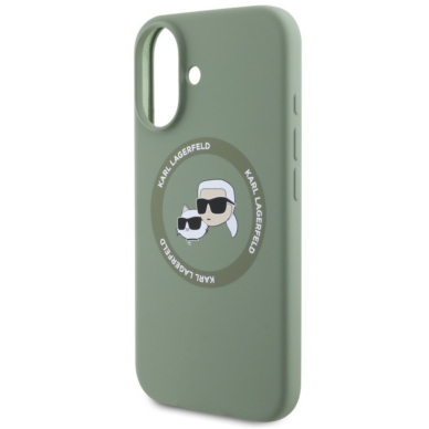 iPhone 16 Khaki Magsafe Silicone KC Heads Ring KARL LAGERFELD nugarėlė 3