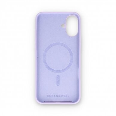 iPhone 16 PLUS purple Magsafe Silicone KC Heads Ring KARL LAGERFELD nugarėlė 1