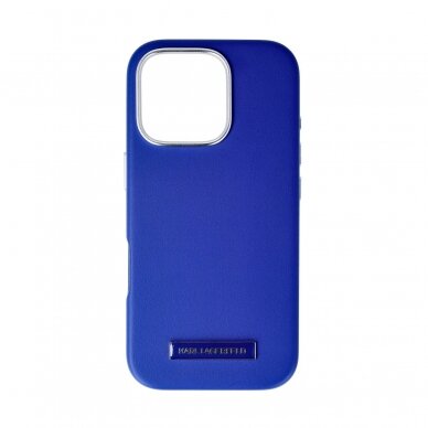 iPhone 16 PRO blue Magsafe PU FW Metal Plate KARL LAGERFELD nugarėlė