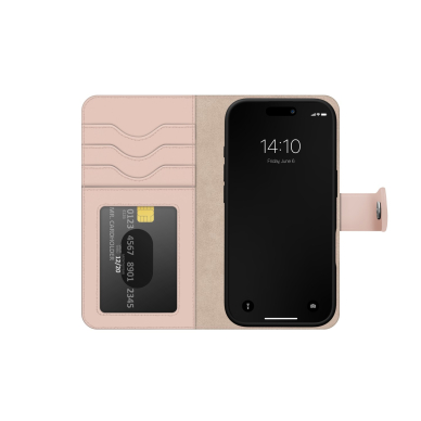 iPhone 16 PRO iDeal Of Sweden dėklas Magnet Wallet+ Magsafe Pink 2