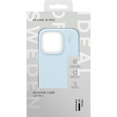 iPhone 16 PRO iDeal Of Sweden nugarėlė MagSafe Silicone Light Blue 2