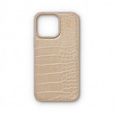 iPhone 16 PRO iDeal Of Sweden nugarėlė MagSafe Vegan Leather Warm Beige Croco