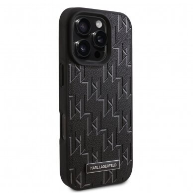 iPhone 16 PRO MAX black Magsafe PU Hot Stamp KARL LAGERFELD nugarėlė 3