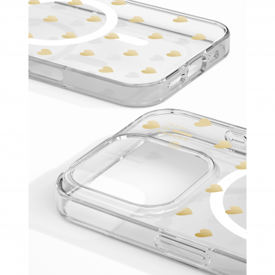 iPhone 16 PRO MAX iDeal Of Sweden Clear MagSafe nugarėlė Golden Hearts 3