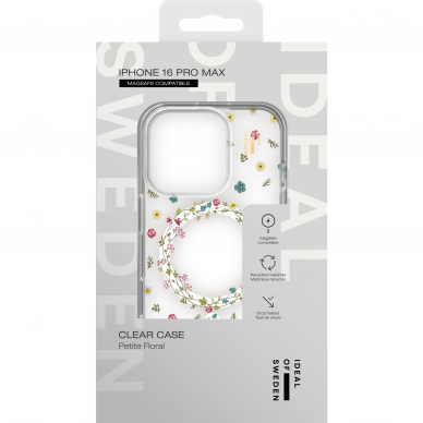 iPhone 16 PRO MAX iDeal Of Sweden Clear MagSafe nugarėlė Petite Floral 2