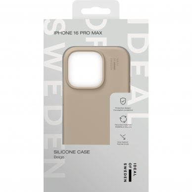 iPhone 16 PRO MAX iDeal Of Sweden nugarėlė MagSafe Silicone Beige 2