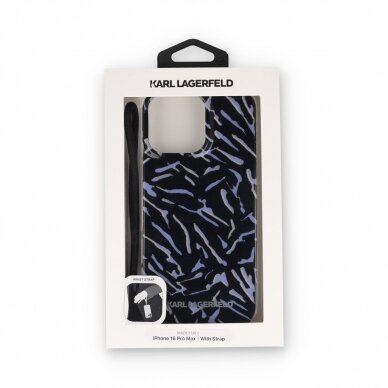 iPhone 16 PRO MAX purple IML Zebra with Cord KARL LAGERFELD nugarėlė 1