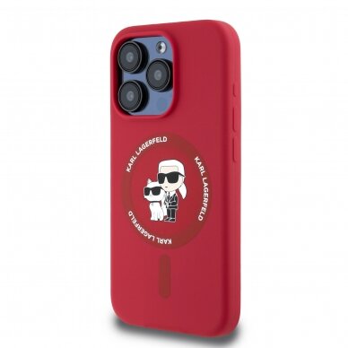 iPhone 16 PRO MAX red Magsafe Silicone KC Heads Ring KARL LAGERFELD nugarėlė 1