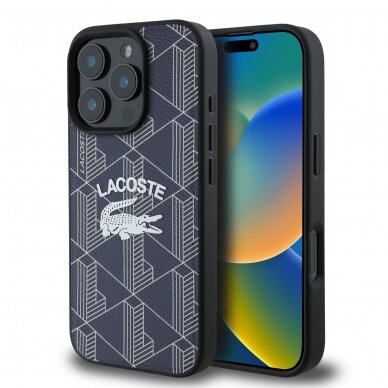 iPhone 16 PRO navy Magsafe Mono PU Vintage Logo LACOSTE nugarėlė 1