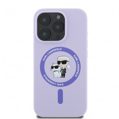 iPhone 16 PRO purple Magsafe Silicone KC Heads Ring KARL LAGERFELD nugarėlė 2