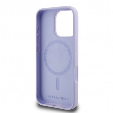 iPhone 16 PRO purple Magsafe Silicone KC Heads Ring KARL LAGERFELD nugarėlė 6