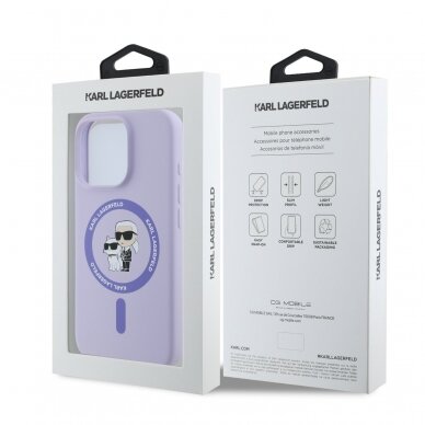 iPhone 16 PRO purple Magsafe Silicone KC Heads Ring KARL LAGERFELD nugarėlė 7