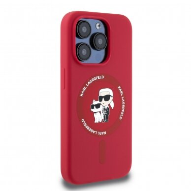 iPhone 16 PRO red Magsafe Silicone KC Heads Ring KARL LAGERFELD nugarėlė 3