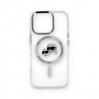 iPhone 16 PRO white Magsafe IML Metal KC Heads KARL LAGERFELD nugarėlė