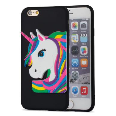 iPhone 6/6S juoda nugarėlė Unicorn 3D 1