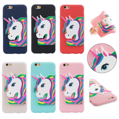 iPhone 6/6S juoda nugarėlė Unicorn 3D 6