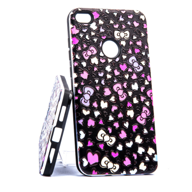 iPhone 6/6S Print Black Hearts 2in1 nugarėlė