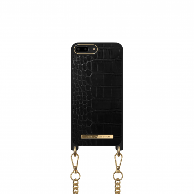 iPhone 6+/7+/8+ iDeal Of Sweden nugarėlė su grandinėle Jet Black Croco