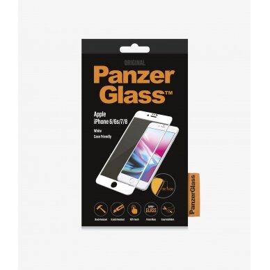 iPhone 6/7/8/SE 2020 juodas pilnas Panzer apsauginis stiklas