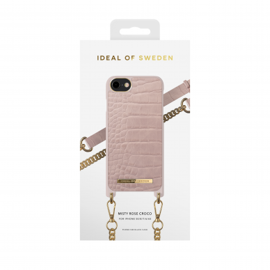 iPhone 6/7/8/SE 2020/SE 2022 iDeal Of Sweden nudarėlė su grandinėle Misty Rose Croco 3