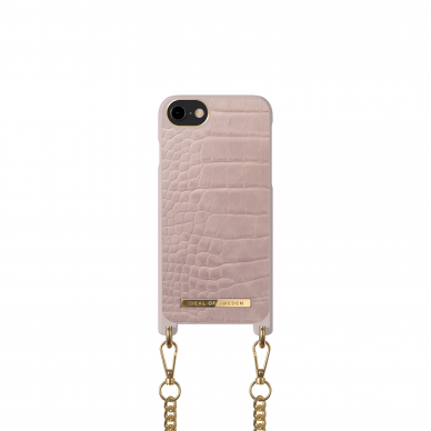 iPhone 6/7/8/SE 2020/SE 2022 iDeal Of Sweden nudarėlė su grandinėle Misty Rose Croco