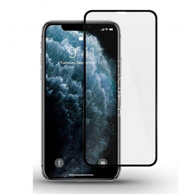 iPhone XR/11 juodas pilnas KARL LAGERFELD 5D stiklas 1