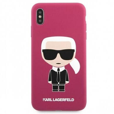 iPhone XS MAX tamsiai rožinė KARL LAGERFELD nugarėlė KLHCI65SLFKFU 4