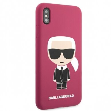 iPhone XS MAX tamsiai rožinė KARL LAGERFELD nugarėlė KLHCI65SLFKFU 5