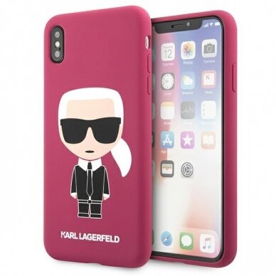 iPhone XS MAX tamsiai rožinė KARL LAGERFELD nugarėlė KLHCI65SLFKFU